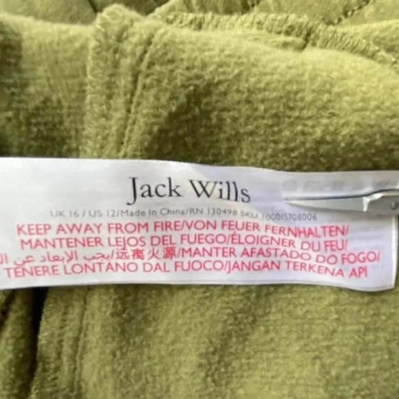 Jack Wills Green Olive Fleece Hoodie Size Large (US 12) - Picture 5 of 9